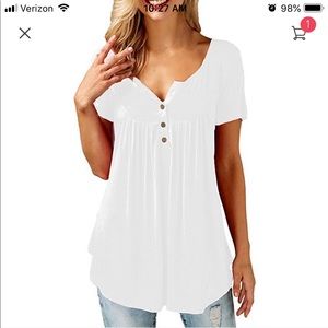 Casual Solid Ruched Loose Short-sleeve Tee
